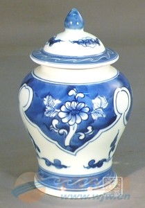 供应景德镇窑盛陶瓷青花将军罐 礼品瓷