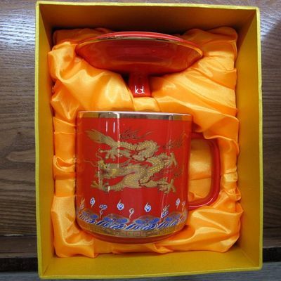 【直销中国红沁园春 高档礼品瓷金龙将军杯 骨瓷陶瓷茶杯办公杯】价格,厂家,图片,杯子,德化县梅岭窑陶瓷厂-
