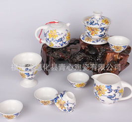 德化陶瓷玉瓷茶具 7入百顺茶壶套组，政企礼品首选解析